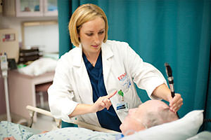 Physician with patient
